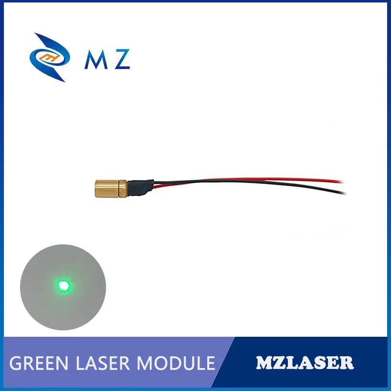 Módulo láser de punto verde de tamaño pequeño, lente PMMA de alta calidad, accionado por APC Industrial, D6 mm, 520nm, 0,5 mw