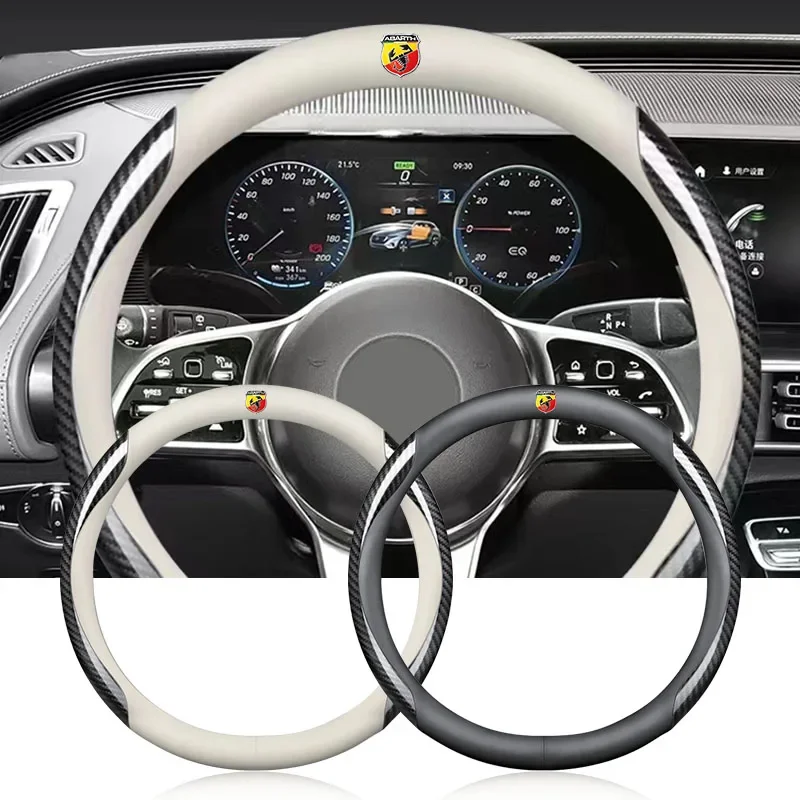 

1PCS Universal Car Steering Wheel Covers Interior Anti-Slip For Abbas Abarth Punto 124/125/500 Stilo Ducato Car Accessories