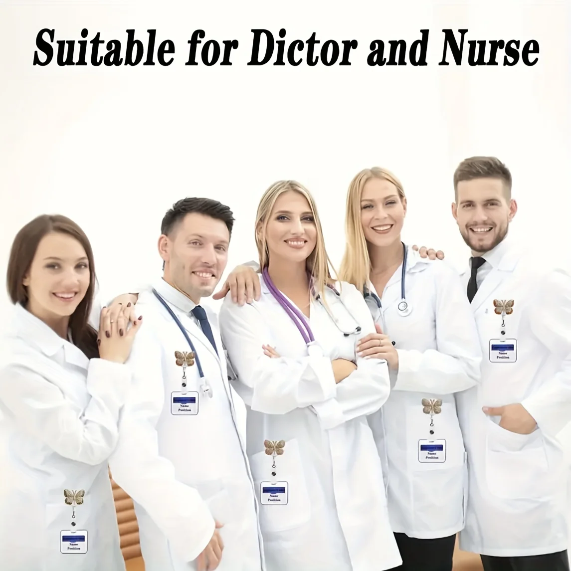 1 szt. Ręcznie robiony, elegancki, wysadzany cyrkoniami motylkowy identyfikator na sznurku z metalowym klipsem - sznurek o długości 60 cm z zabezpieczeniem przed odcięciem, obrót o 360 stopni °   Hak obrotowy,