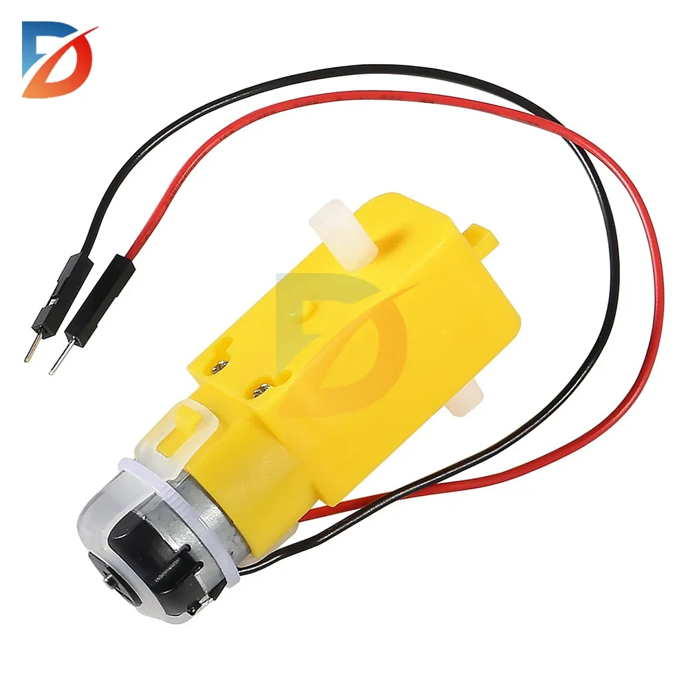

TT Motor Dual DC 3-6V Gearbox Motor 200RPM Ratio 1:48 Shaft Motor with 2.54mm Wire for Arduino DIY Smart Car Robot