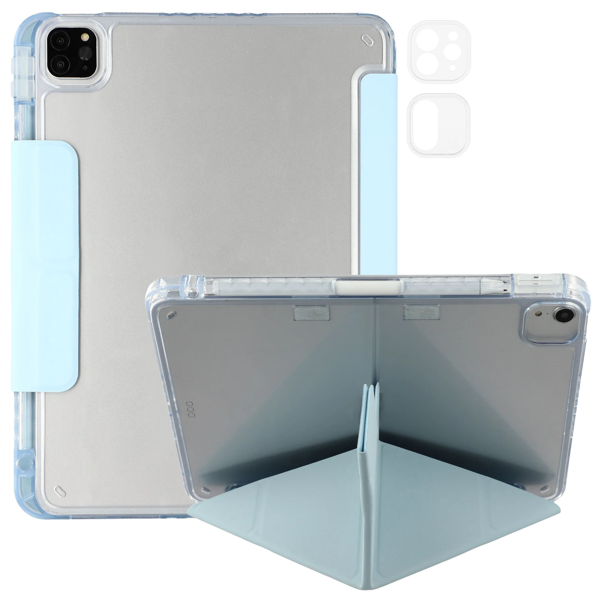 

Stand Case for iPad Air 11 (2024) / Air (2022) / (2020) / iPad Pro 11 (2021) / (2020) / (2018) PU Leather Clear Acrylic Tablet C