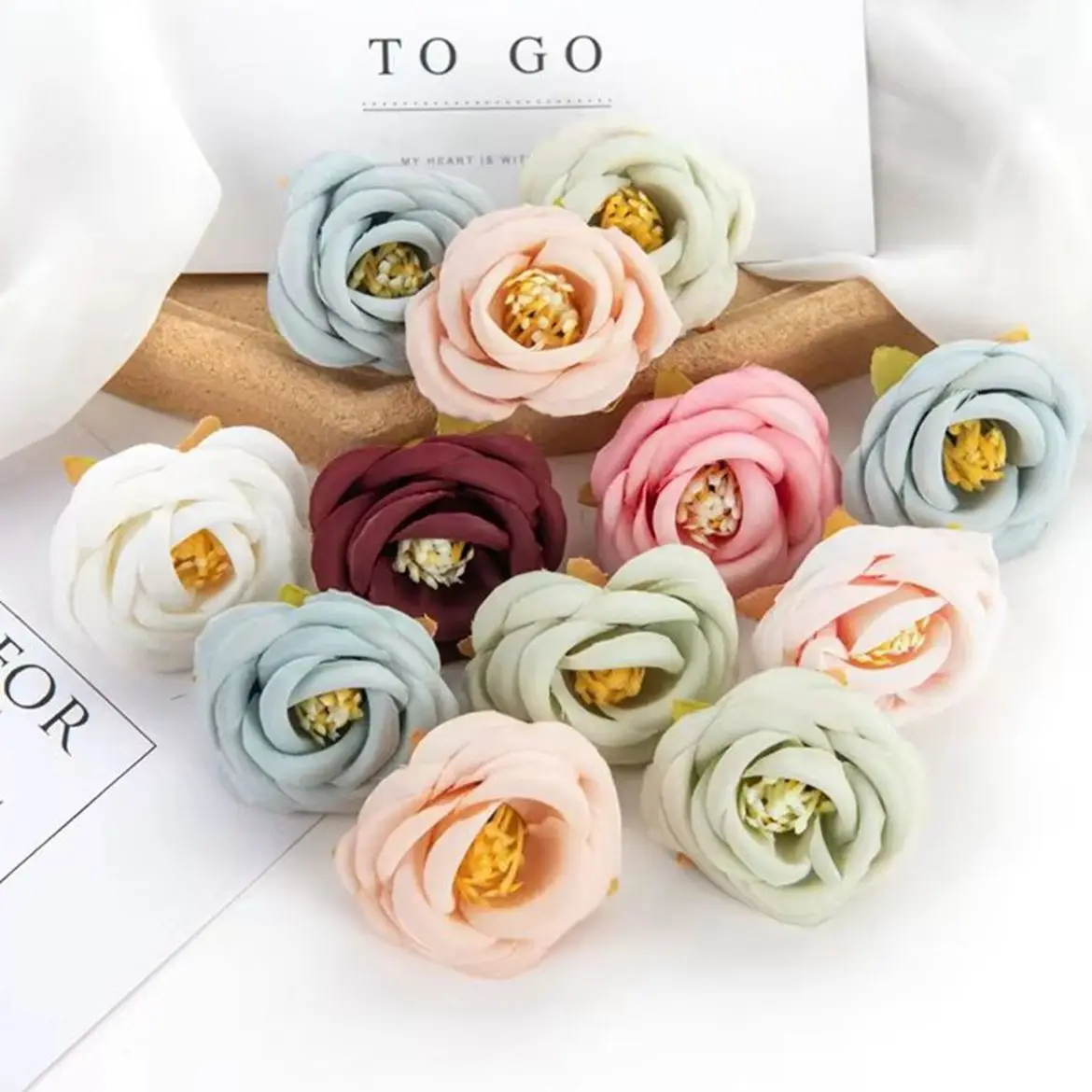 

10pcs Artificial Flower Silk Tea Rose Bud Hotsale Diy Home festival Outdoor Garden arch Decor Wedding Candy Box Christmas Wreath