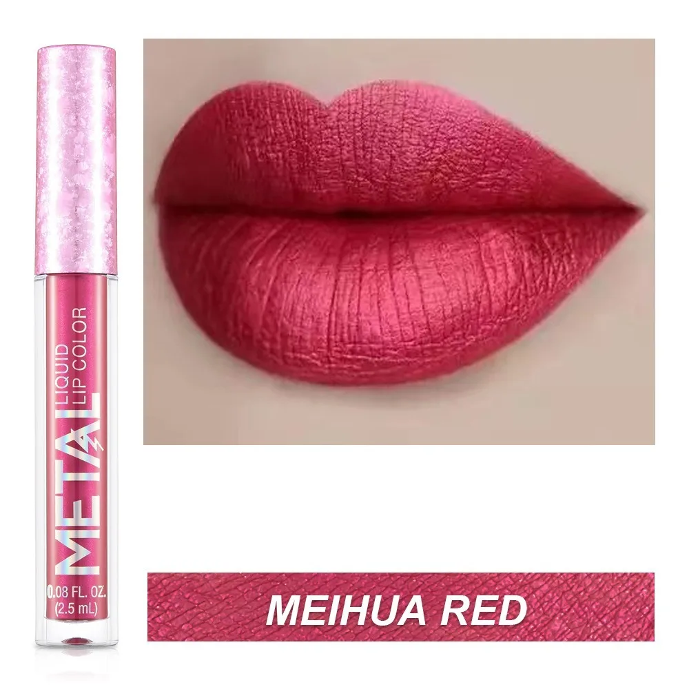 

Waterproof Metallic Matte Liquid Lipstick Long Lasting Non-Stick Cup Non Fading Lipstick Matte Shimmer Glitter Material Safety