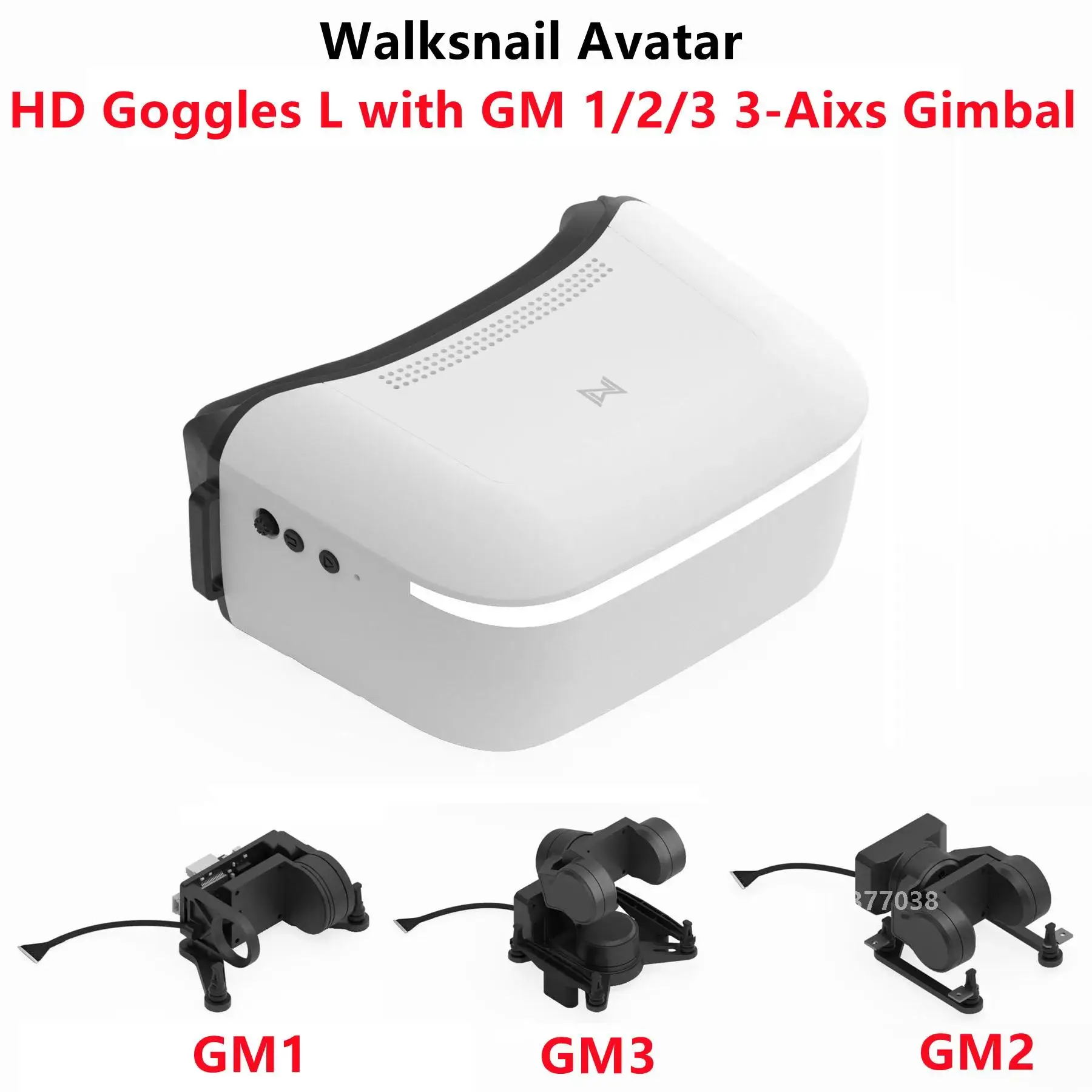 CADDX Walksnail Avatar HD Goggles L with 3-Axis Gimbal GM1/GM2/GM3（No Camera）for FPV Drone CADDXFPV