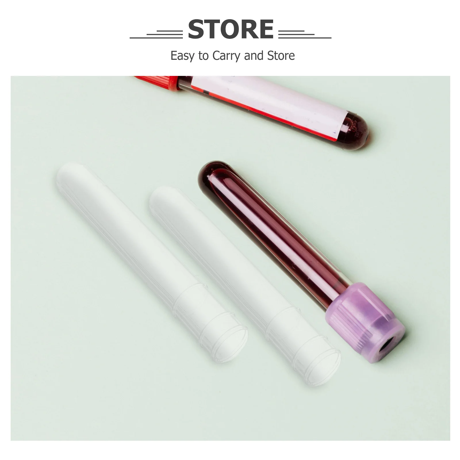 100 szt. Przezroczystych plastikowych probówek, przezroczyste fiolki na próbki, probówki do pobierania krwi, do przechowywania w laboratorium, do zastosowań naukowych, przezroczyste plastikowe probówki.