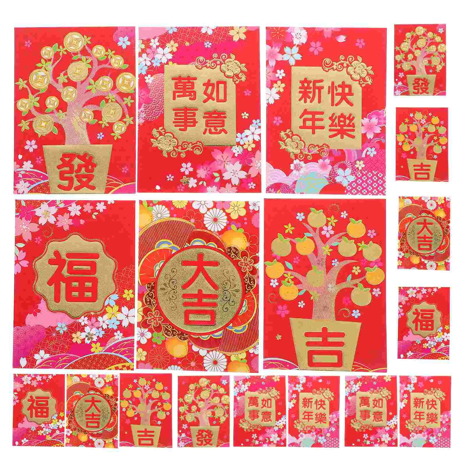 Imagem -04 - Lai Shi Feng Hong Bao Decorações de Ano Novo e Envelope em Dinheiro Envelopes Vermelhos Chineses Dinheiro da Sorte Lunar Tradicional 60 Pcs