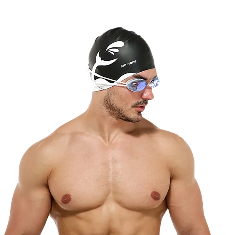 Gorro de natación para adultos para hombres y mujeres, gorro de burbuja de silicona de gran tamaño de alta calidad, protección para los oídos,