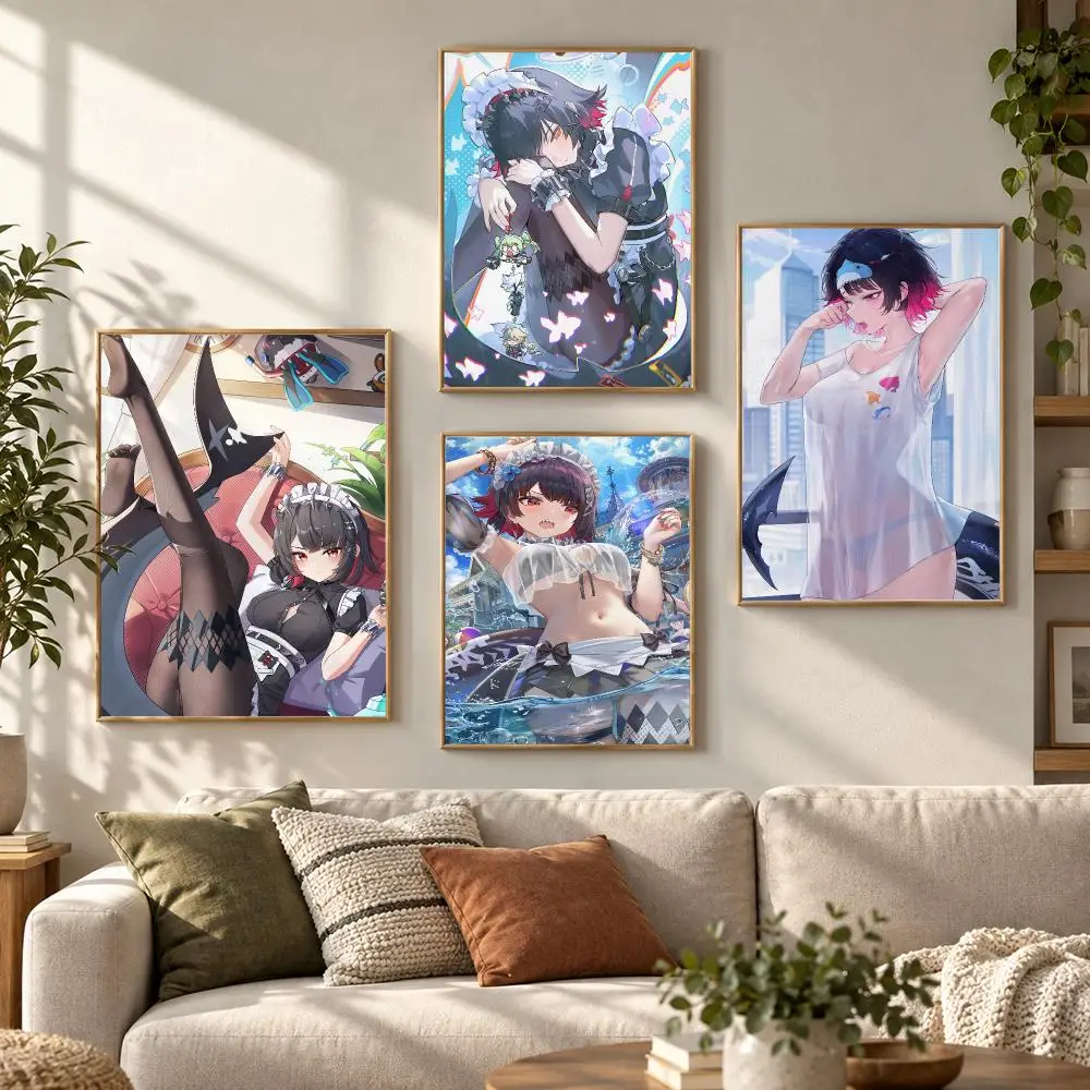 Ellen Joe Zenless Zone Zero Anime Style Game Portrait Poster Contemporary Wall Art Print for Bedroom & Living Room, Unframed