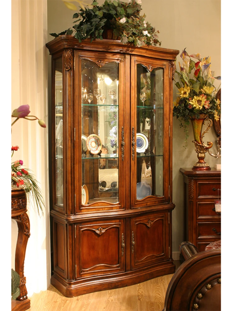 

High quality solid wood display cabinet wine cabinet with glass door Vitrine cave à vin avec porte vitrée GH186