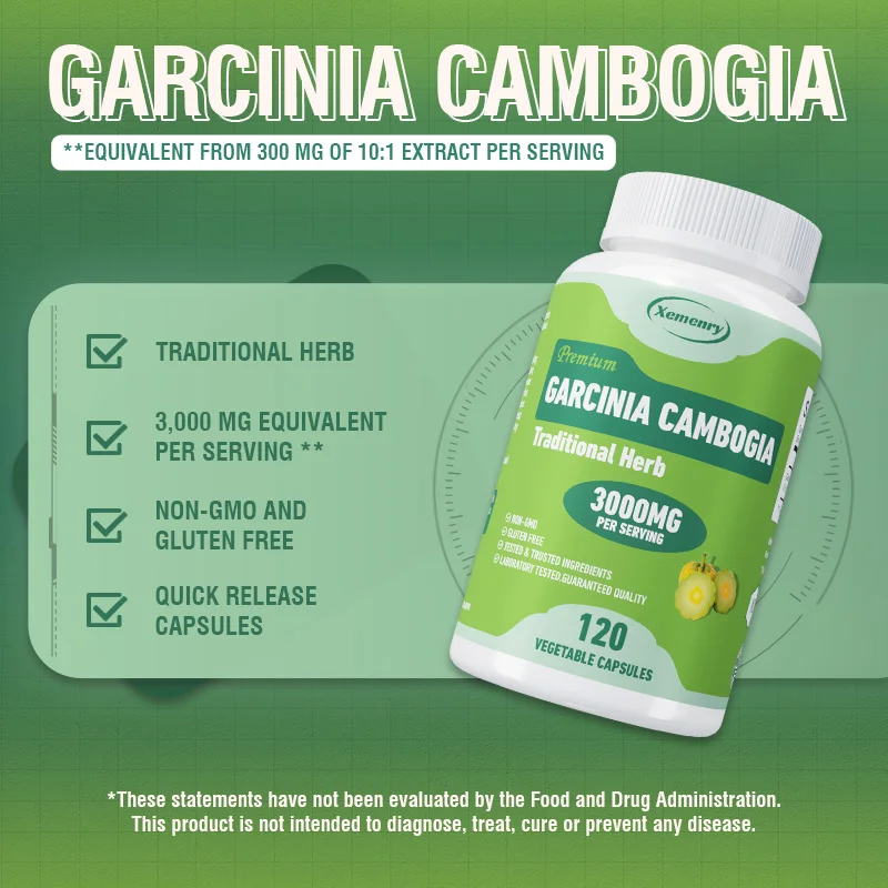 Garcinia Cambogia Capsules - Suppress Appetite Weight Management Accelerate Metabolism