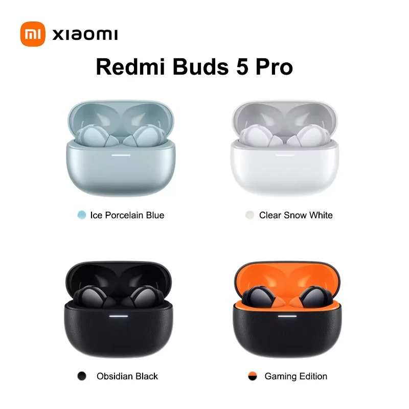 Xiaomi Redmi Buds 5 Pro 52dB Noise Cancelling Bluetooth IP54 Dust Water Resistant Earbuds TWS Earphone 38H Battery Life