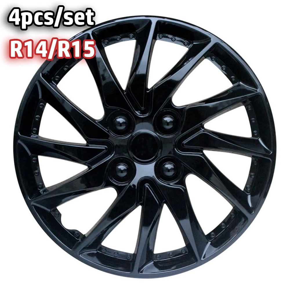 R14 R15 سيارة عجلة يغطي Hubcap 4 قطعة/المجموعة الحديد حافة غطاء عجلة غطاء محور إطارات السيارة اكسسوارات تجديد استبدال مركز Hubcaps #1
