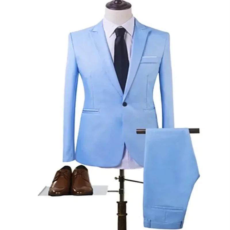 W263 traje pequeño ajustado para hombre, color sólido, talla grande, Comercio Exterior, Primavera