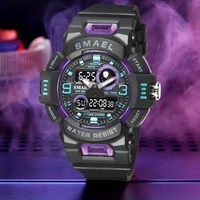 SMAEL-relojes deportivos digitales para hombre, reloj de pulsera militar resistente al agua hasta 50m con LED, cronómetro y alarma, 8063