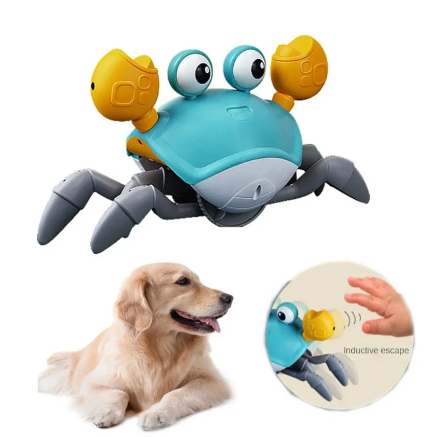 Enhance Your Dog's Playtime with this Rechargeable Smart Interactive Pet Toy - Induction Escape Crab Design - Ideal for Small, M