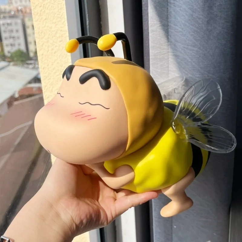 New Arrival Crayon Shin Chan Cos Bee Action Figure With Light Toys Anime Shin Chan Figura Kawaii Doll Model Child Birthday Gifts