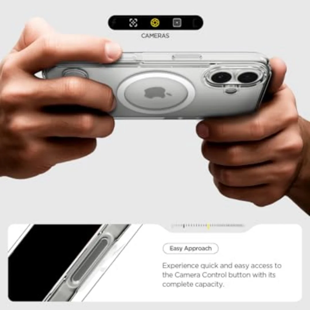Spigen Ultra Hybrid S MagFit Clear Case do iPhone 17 Air 17 18 Pro Max 18 16 15 14 Plus 13 12 z podstawką, kompatybilne z MagSafe — zdjęcie produktu 3