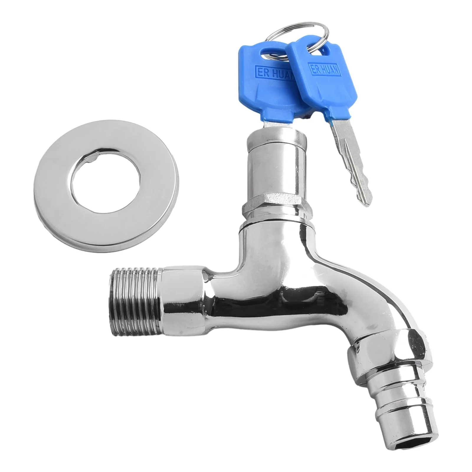 

1Set Anti-theft 1/2Inch Thread Alloy Sink Tap With Key Lock Outdoor Faucet Lockable For Washing Machine Garden Watering Car Part