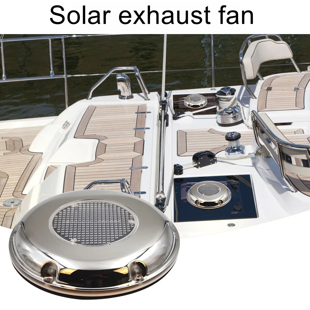 

Solar exhaust fan High-end yacht stainless steel ventilation equipment RV exhaust fan Toilet ventilation