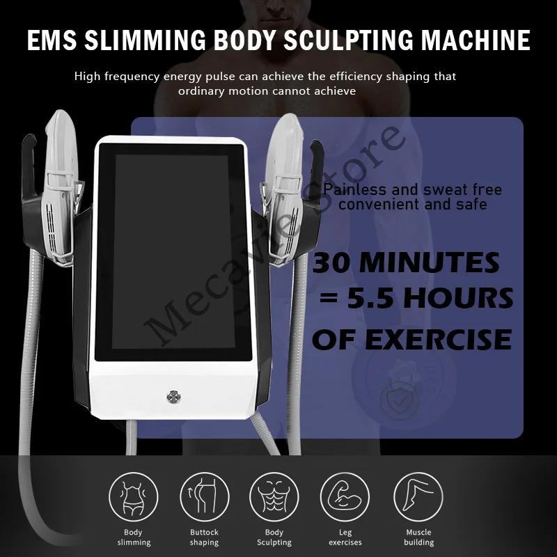 

EMS Body Muscle Stimulating Slimming Machine for Weight Loss Fat Removal 2 Handles Fitness Tool for Beauty Salon