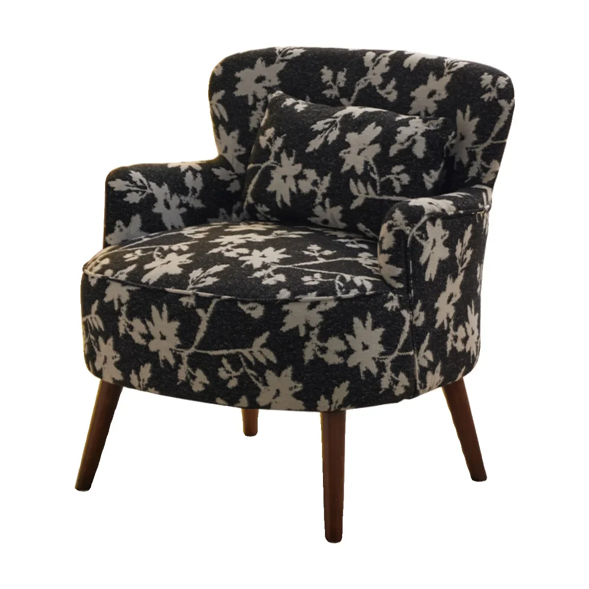 

Nordic light luxury single sofa, retro home, small apartment living room, simple flower cloth in the bedroom