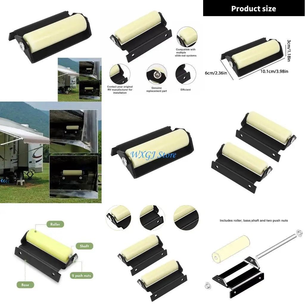 

37JE 2Pcs RVs Slide Rollers Replace 276288 Solid Steel Plate RVs Slide Out Roller