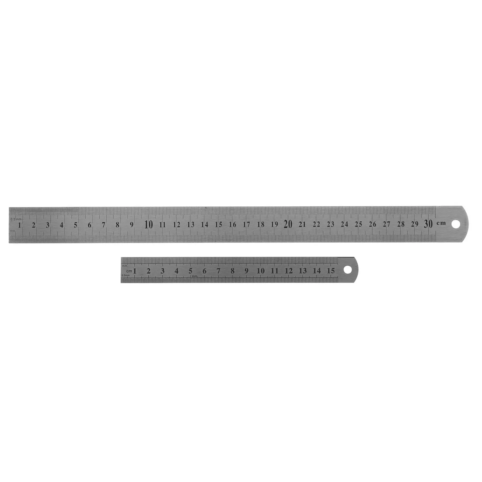 2Pcs Metal Ruler Double Scale Precision Stainless Steel Ruler Multi Functional Drawing Measuring Tool Architecture Student