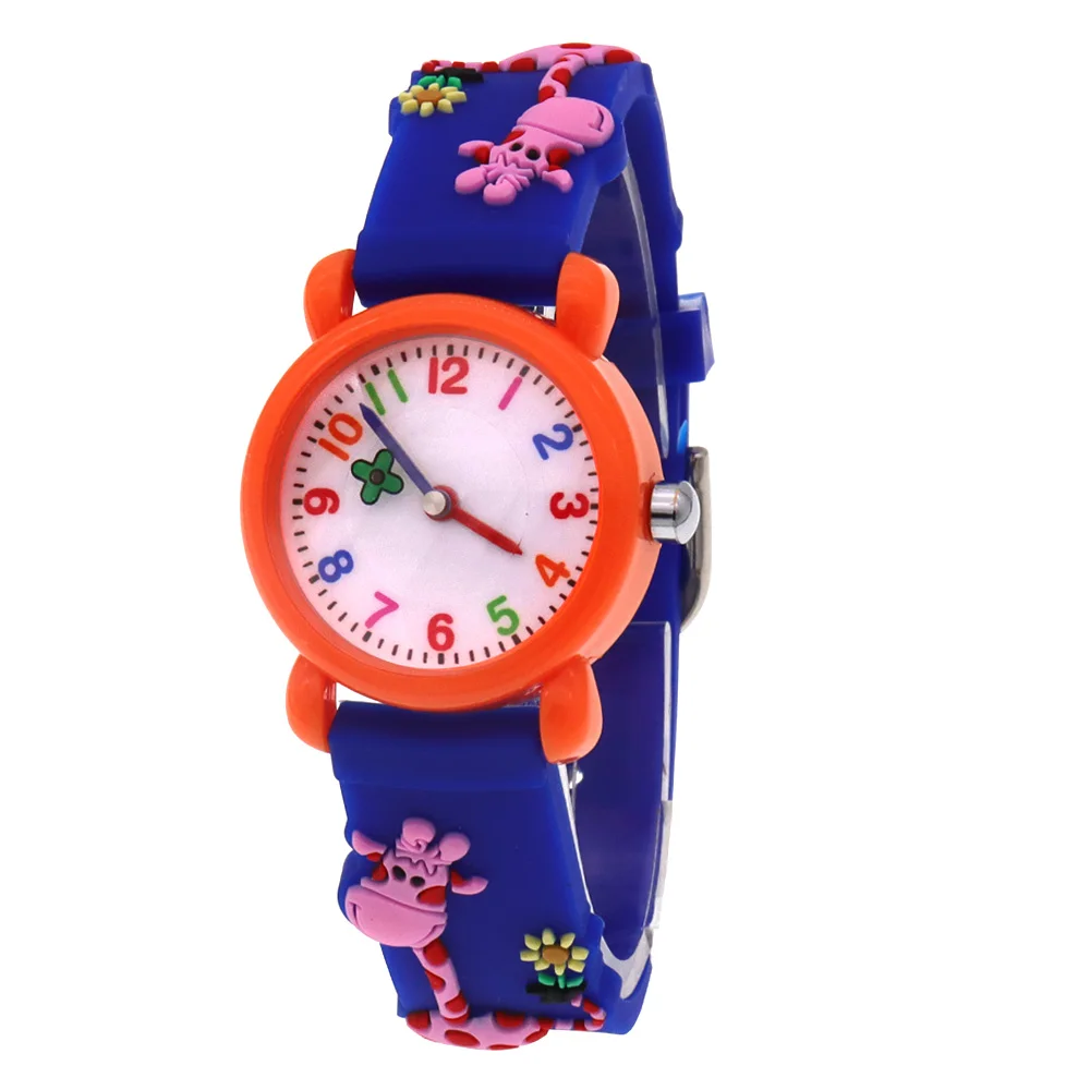 Модные силиконовые часы с жирафом для девочек и мальчиков, детские наручные часы, детские часы, подарки, пластиковый корпус, кварцевые часы, детские часы