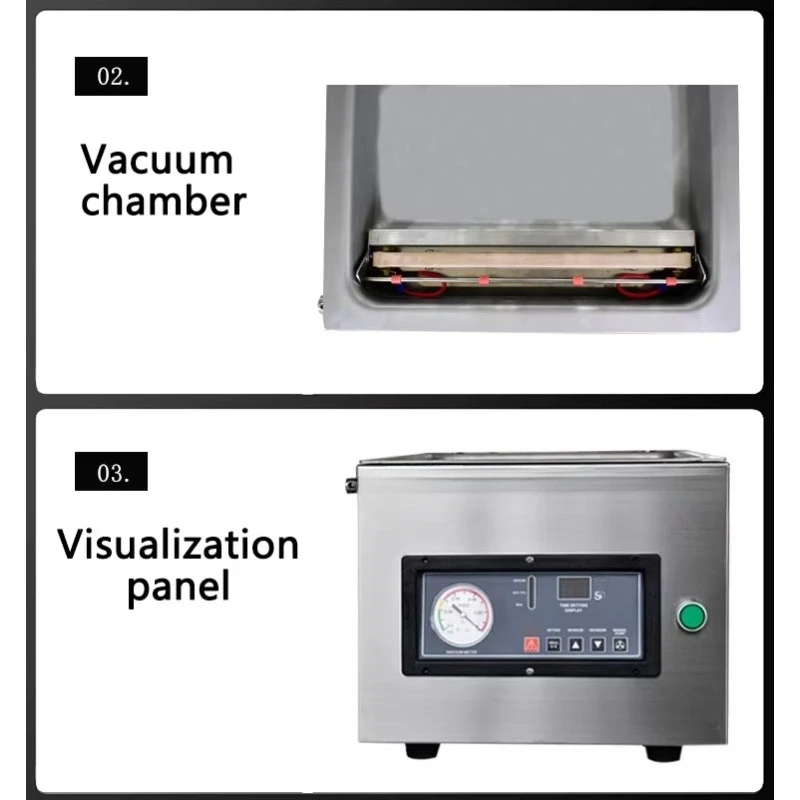 Commercial Table Top Vacuum Packing Machine Chamber Sealer for Food Stainless Steel110V/220V Compact Design