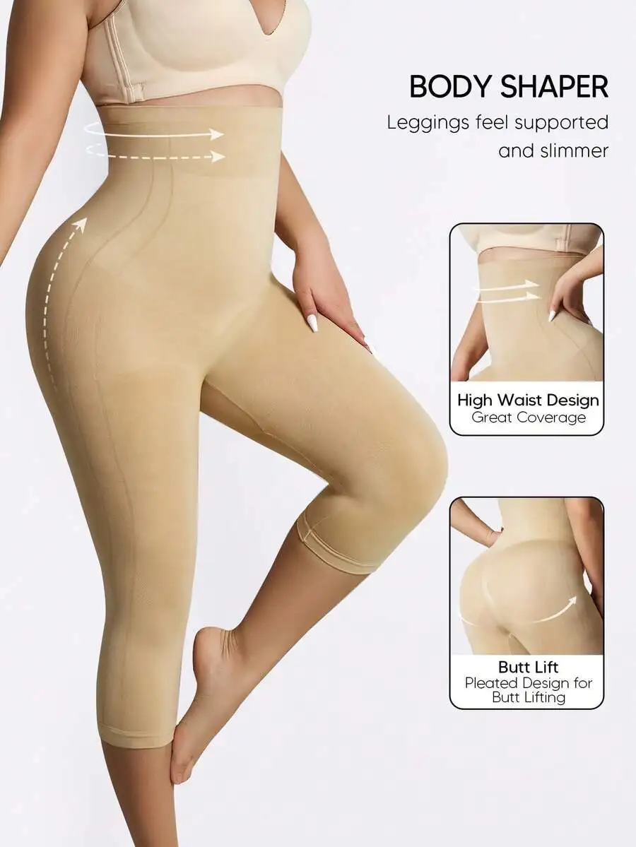 

High Waist Shapewear Leggings With Butt Lift And Tummy Control Mid Length 7/8 Women