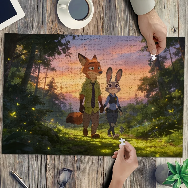 

1000 шт., головоломка Disney Crazy City Judy Hopps и Nick Wilde, подходит для и складных коллекционеров своими руками для домашнего декора, игр, /V