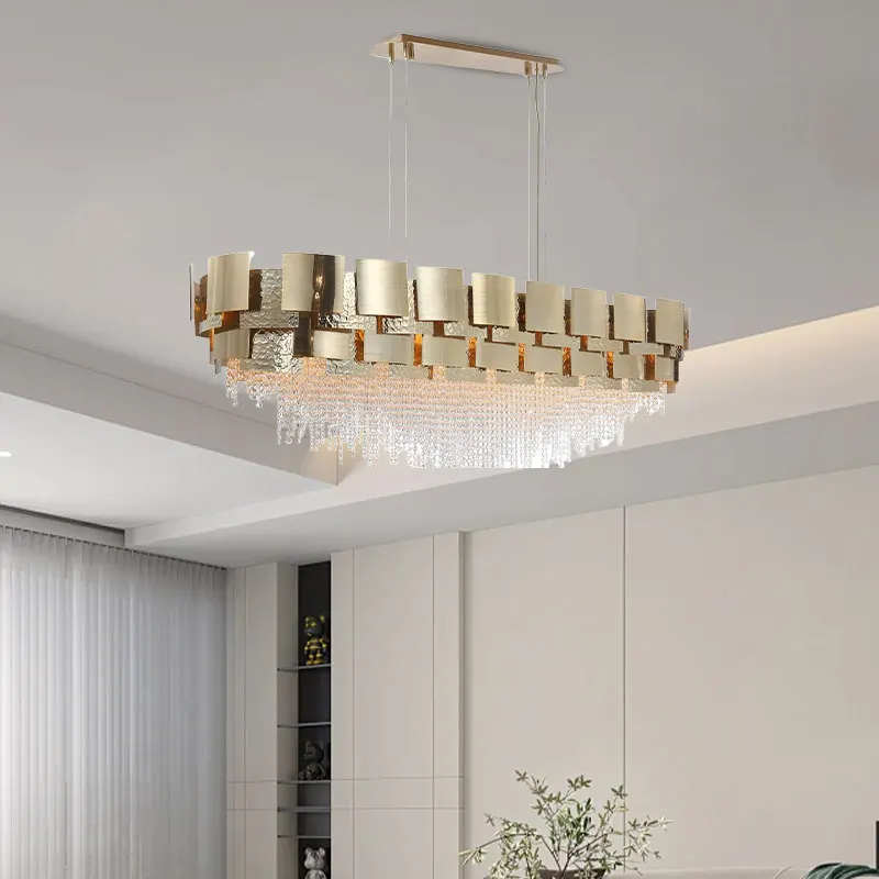 

Italian K9 Crystal Chandelier Luxury Gold For Dining Living Room Kitchen Bedroom Modern Crystal Pendant Light Hanging Chandelier