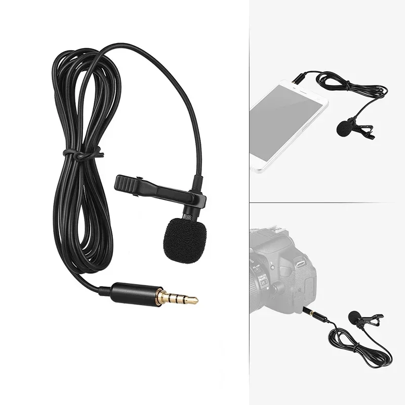 1.5 متر صغير محمول Lavalier ميكروفون مكثف كليب على التلبيب هيئة التصنيع العسكري السلكية USB 3.5 مللي متر نوع-C ميكروفون للهاتف لأجهزة الكمبيوتر المحمول