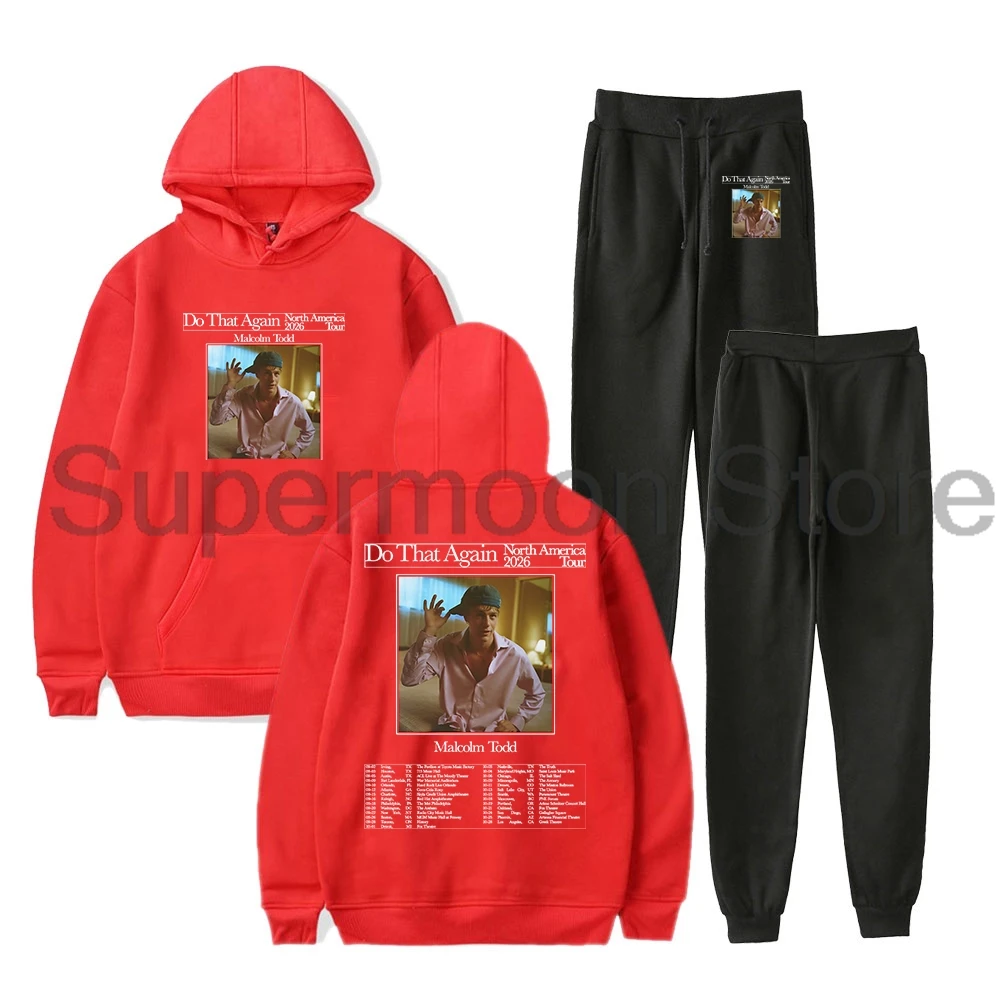 Malcolm Todd Do That Again Tour 2026 Hoodie Jogger Pants Two Piece Set Sweatshirts+Sweatpants Women Men Outfit Sets