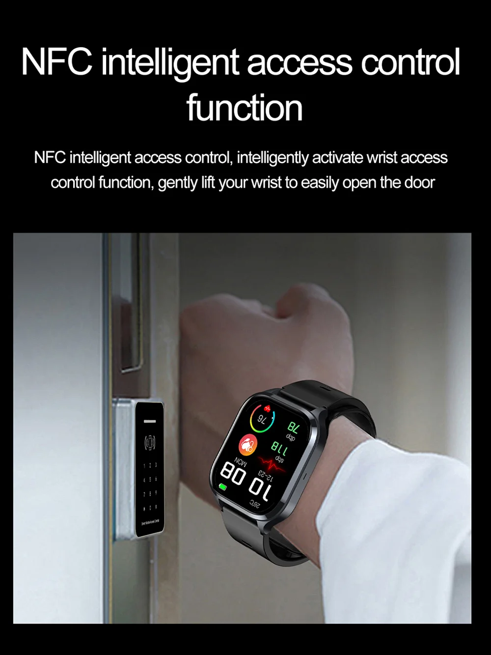 공기 펌프 + 에어백 진정한 정확한 혈압 스마트 시계 남자 2.01 "화면 NFC 액세스 제어 블루투스 통화 Smartwatch 여성