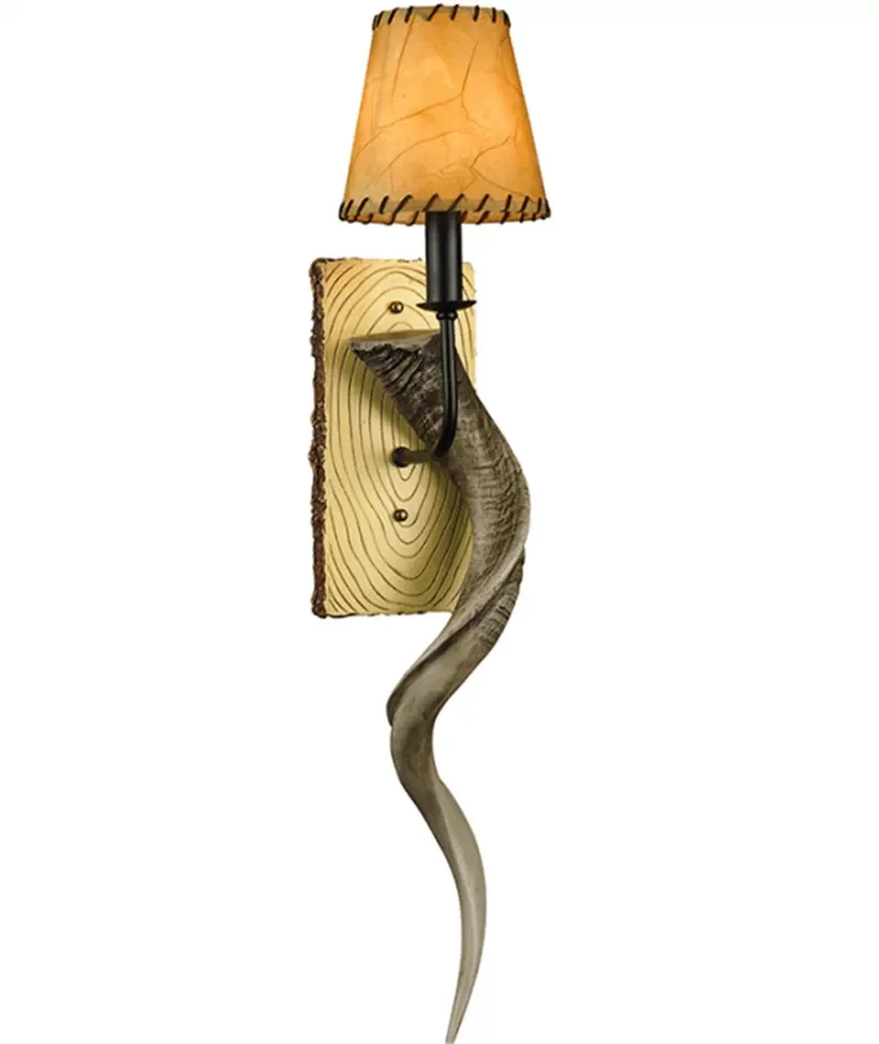 American countryside retro creative horn wall lamp, living room, dining room, study, bedroom, aisle, deer horn wall lamp