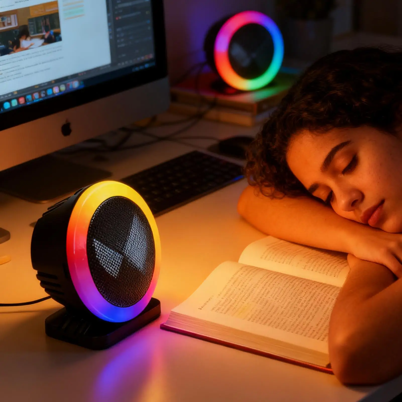 RGB Speakers LED Speaker RGB Ambient Lighting Rhythm Car Ambient Light Diffuser For DJ Stereo Desktop Car Party Living Room