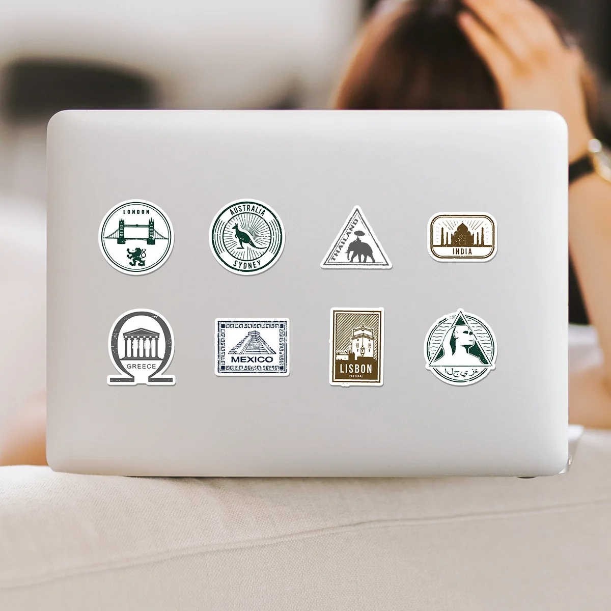 50PCS Funny Postmark Cartoon Stickers Stamp DIY Decoration Toys Suitcase Fridge Laptop Guitar Car Bike Skateboard Graffiti Decal