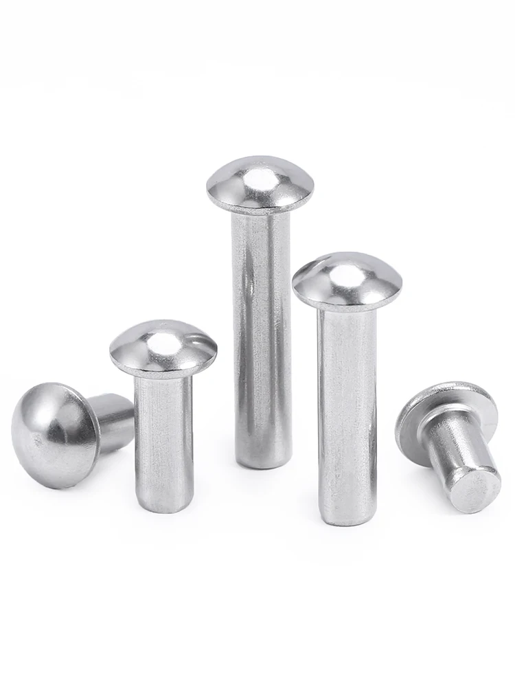 M2 M2.5 M3 M4 M5 M6 M8 304 Stainless Steel GB867 Round Head Rivet Solid Self-plugging Rivet