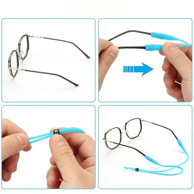 Adjustable Silicone Eyeglasses Cords Strap Sport Anti-Slip Sunglasses Chain String Glasses Ropes Lanyard Holder Accessories