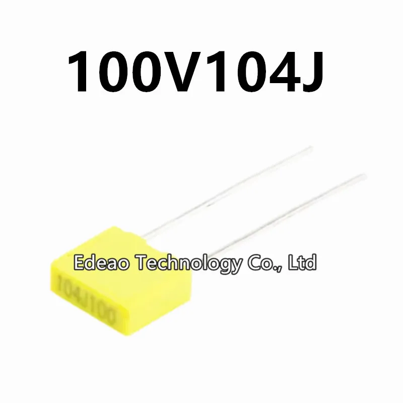 50PCS/Lot 104J100V P=5mm Correction Capacitor 100V104J 100NF 0.1UF 100V 104J Polypropylene Safety Plastic Film 100nJ100