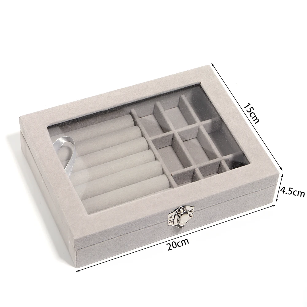 

1 Pc Dust-Proof Storage Box Wholesale Home Ornament Display Box Tray with Covered Show Necklace Ring Accossories Organizer Boxes