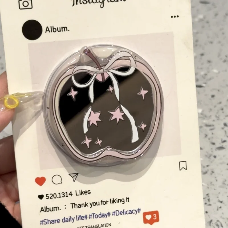 

Корейское милое 3D зеркало для макияжа Apple для Magsafe Griptok, держатель для телефона, подставка для кольца на палец, поддержка iPhone 16, кронштейн для девочек