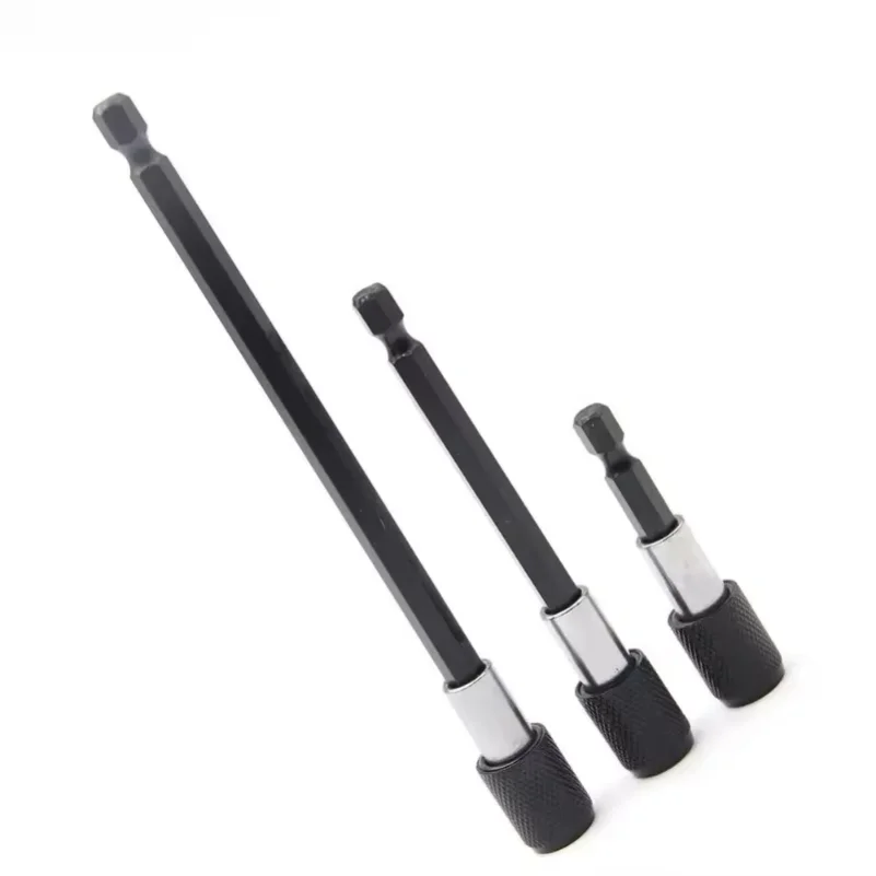 3Pcs/Set Self-locking Screw Bit Extension Rod 60-150mm Quick Release Hexagonal Screwdriver Extension Rod Long Handle Non-slip