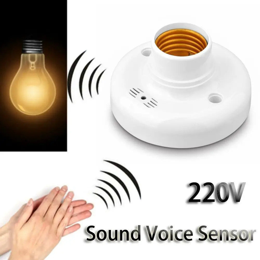 Sound Voice Control Sensor Lamp Base Delay Switch AC220V Light Socket Adapter E27 Screw Lighting Accessories LED Bulb Holder