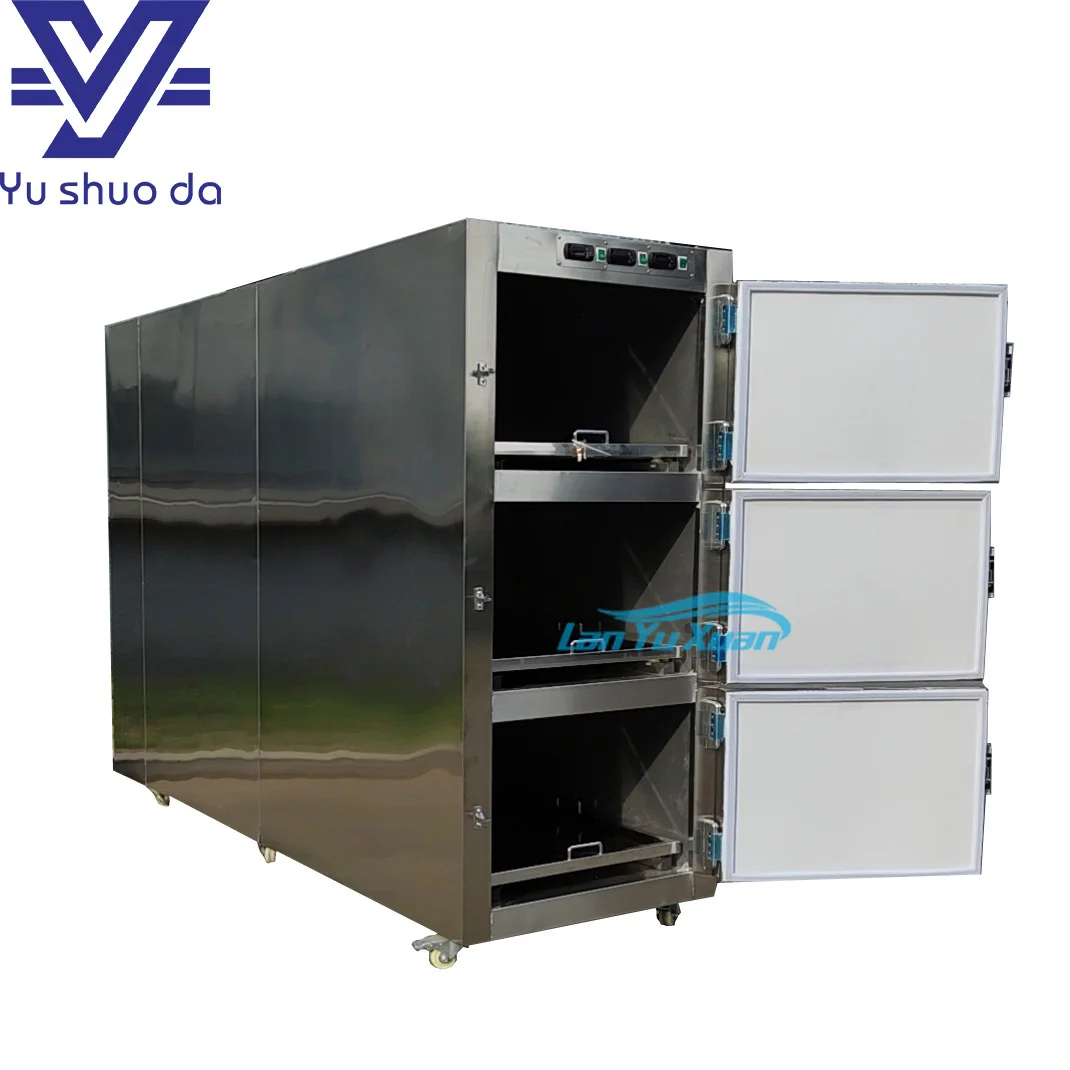 3 room Adjustable Temperature Mobile Mortuary Refrigerator with door