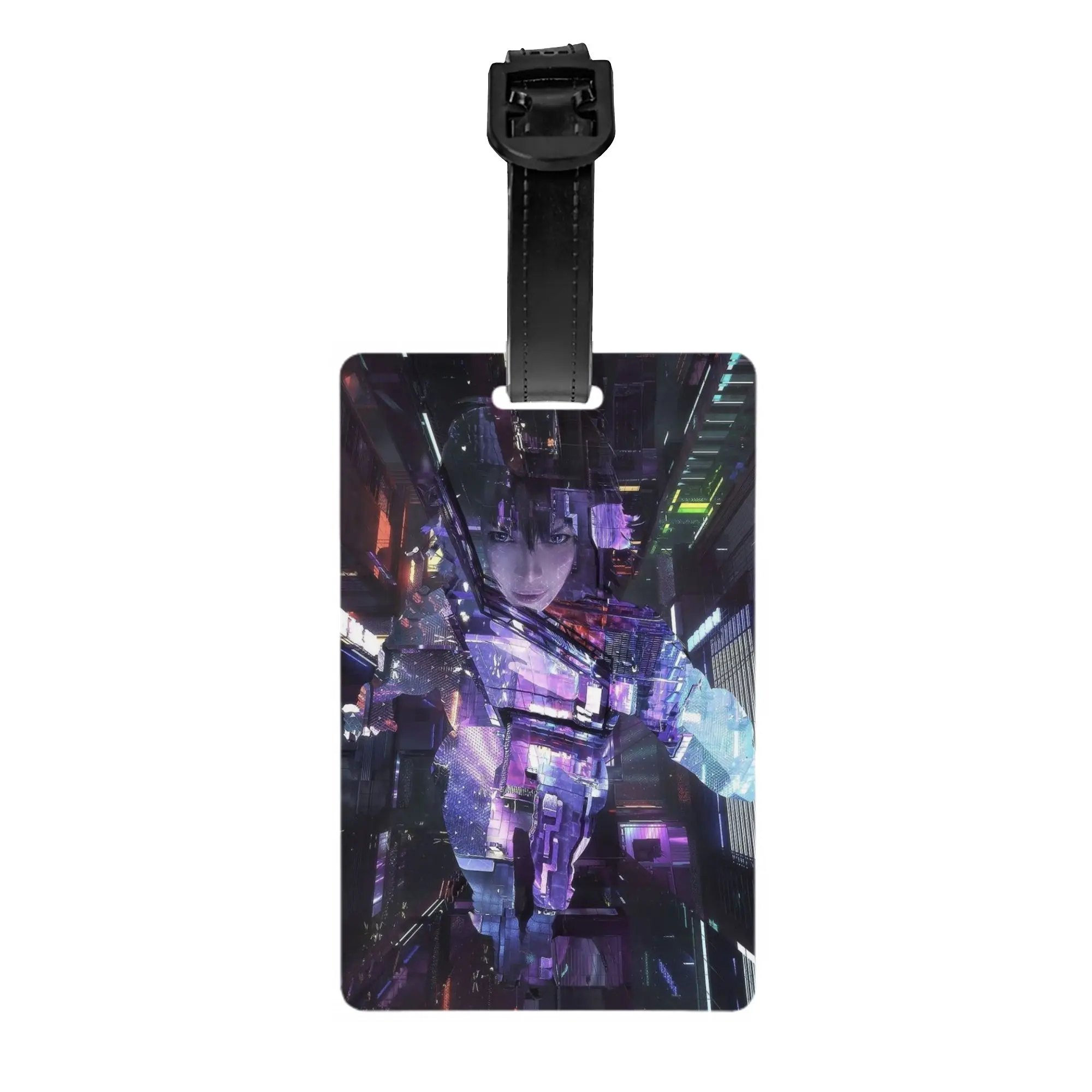 

Индивидуальные бирки для багажа в стиле «Призрак в доспехах» для дорожных чемоданов, аниме-стиль, защитная накладка для личной информации, идентификационная карта с именем