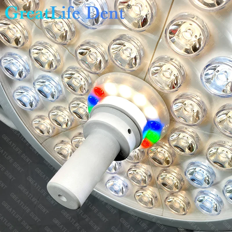 GreatLife Dent 145w 145 Leds Double Head RGB optical Cold Shadowless Operation Ceiling Wall-Mounted Dental Pets Exam Light Lamp