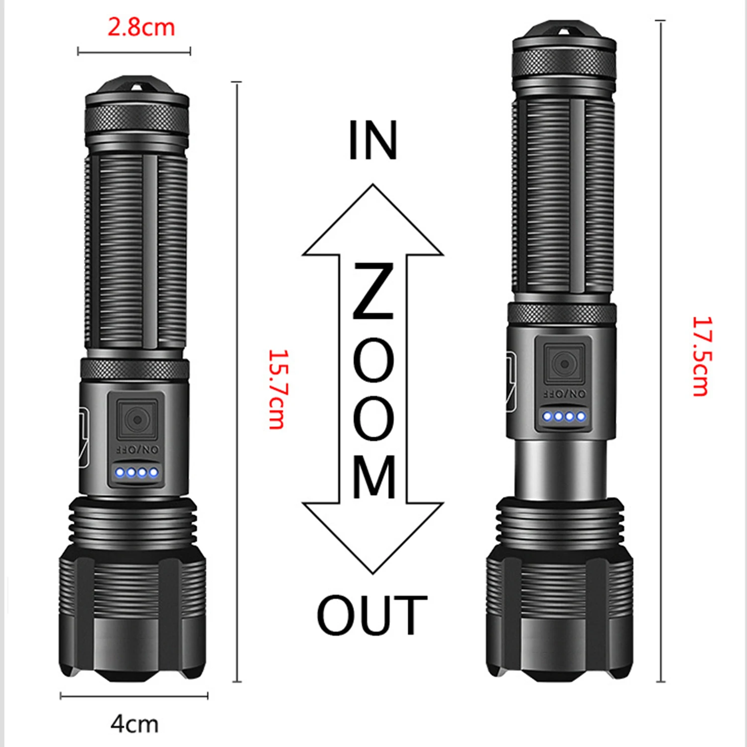 XHP70 Flashlight 4 Core Led Light Aluminum Alloy XHP50 Tactical Hunting Torch USB Rechargeable Zoom Lantern 18650 AAA Battery