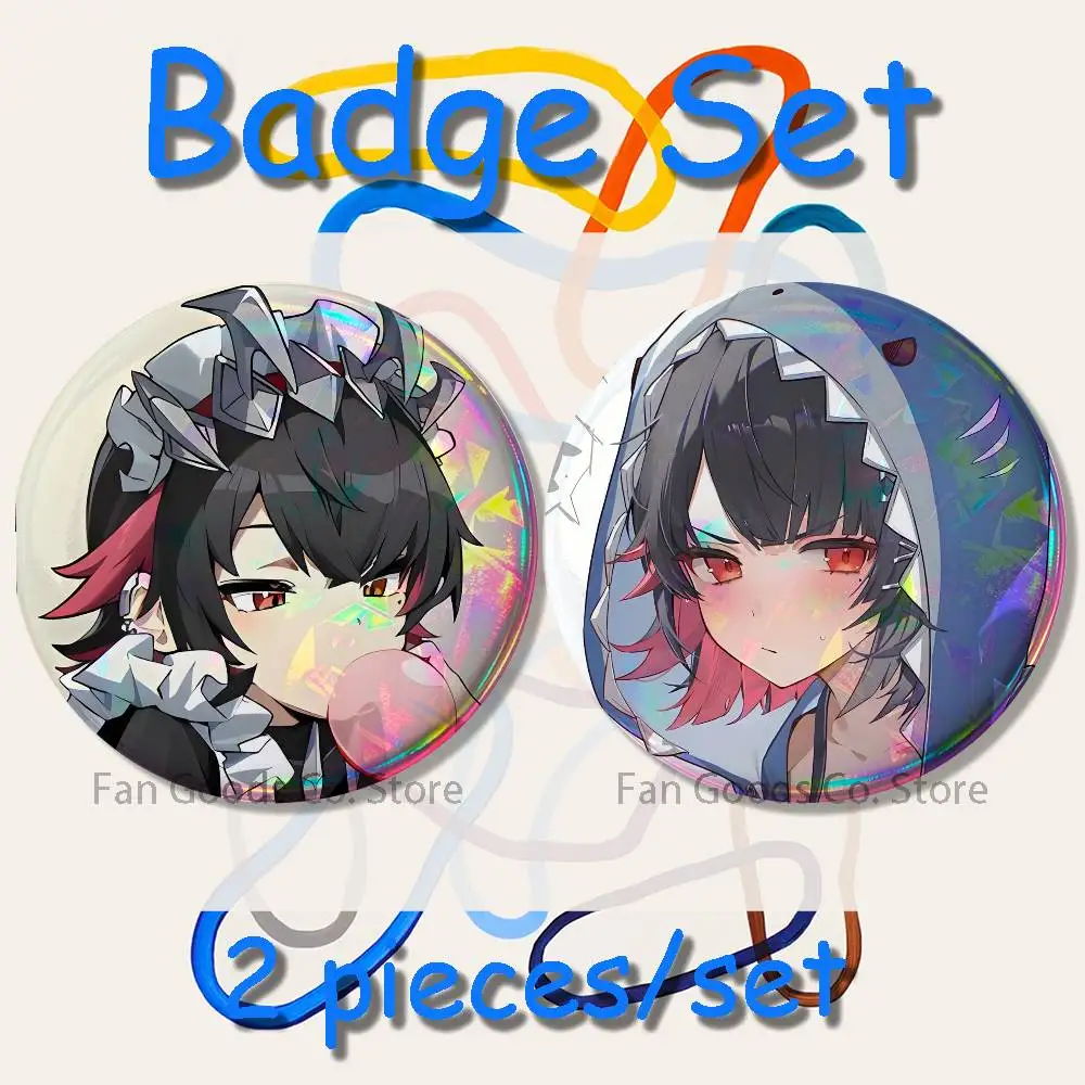 ZZZ Ellen Joe 2-piece set Pins Backpack Clothes Jewelry Accessories Cartoon Round Brooch Button Badge Fans Collection Gifts